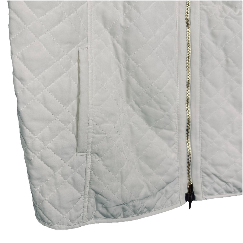NWOT Chico's Quilted White Beige Reversible Plaid Zip Vest Womens XL/3 Pockets - Picture 6 of 10